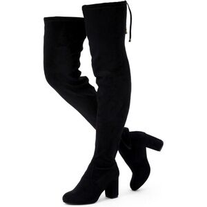 Black thigh-high boots